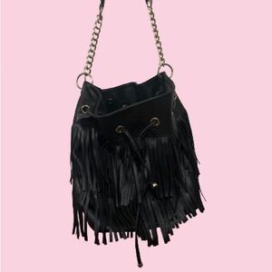 Black Fringe Bag